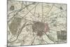 Plan de Paris et de ses environs (XVIIème siècle)-null-Mounted Giclee Print