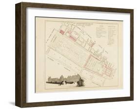 Plan de Paris par arrondissements en 1834 : Ier arrondissement Quartier des Tuileries-Aristide-Michel Perrot-Framed Giclee Print