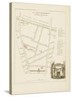 Plan de Paris par arrondissements en 1834 : IIème arrondissement Quartier Montmartre-Aristide-Michel Perrot-Stretched Canvas
