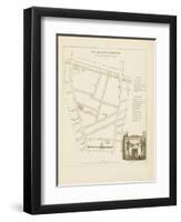 Plan de Paris par arrondissements en 1834 : IIème arrondissement Quartier Montmartre-Aristide-Michel Perrot-Framed Giclee Print