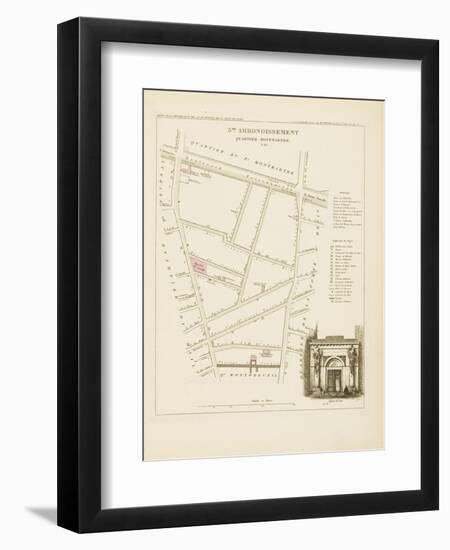 Plan de Paris par arrondissements en 1834 : IIème arrondissement Quartier Montmartre-Aristide-Michel Perrot-Framed Giclee Print