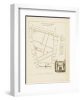 Plan de Paris par arrondissements en 1834 : IIème arrondissement Quartier Montmartre-Aristide-Michel Perrot-Framed Giclee Print