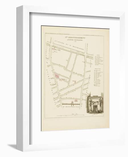 Plan de Paris par arrondissements en 1834 : IIème arrondissement Quartier Montmartre-Aristide-Michel Perrot-Framed Giclee Print