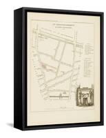 Plan de Paris par arrondissements en 1834 : IIème arrondissement Quartier Montmartre-Aristide-Michel Perrot-Framed Stretched Canvas