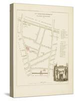 Plan de Paris par arrondissements en 1834 : IIème arrondissement Quartier Montmartre-Aristide-Michel Perrot-Stretched Canvas