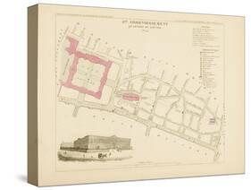 Plan de Paris par arrondissements en 1834 : IV ème arrondissement Quartier du Louvre-Aristide-Michel Perrot-Stretched Canvas