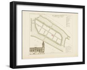 Plan de Paris par arrondissements en 1834 : IXème arrondissement Quartier de l'île Saint-Louis-Aristide-Michel Perrot-Framed Giclee Print