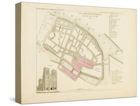 Plan de Paris par arrondissements en 1834 : IXème arrondissement Quartier de la Cité-Aristide-Michel Perrot-Stretched Canvas