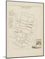 Plan de Paris par arrondissements en 1834 : Vème arrondissement Quartier Montorgueil-Aristide-Michel Perrot-Mounted Giclee Print