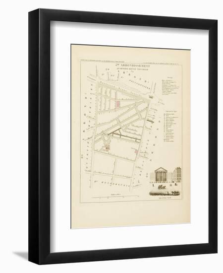 Plan de Paris par arrondissements en 1834 : Vème arrondissment Quartier de Bonne Nouvelle-Aristide-Michel Perrot-Framed Giclee Print