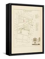 Plan de Paris par arrondissements en 1834 : Vème arrondissment Quartier de Bonne Nouvelle-Aristide-Michel Perrot-Framed Stretched Canvas