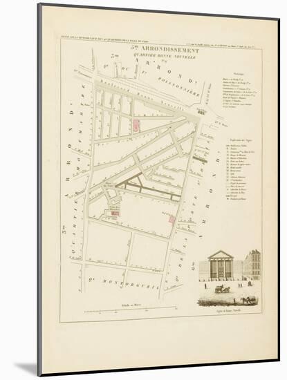 Plan de Paris par arrondissements en 1834 : Vème arrondissment Quartier de Bonne Nouvelle-Aristide-Michel Perrot-Mounted Giclee Print