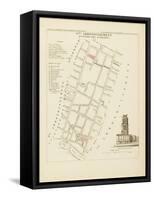 Plan de Paris par arrondissements en 1834 : VI ème arrondissement Quartier des Lombards-Aristide-Michel Perrot-Framed Stretched Canvas
