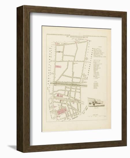 Plan de Paris par arrondissements en 1834 : VIème arrondissement Quartier du Temple-Aristide-Michel Perrot-Framed Giclee Print