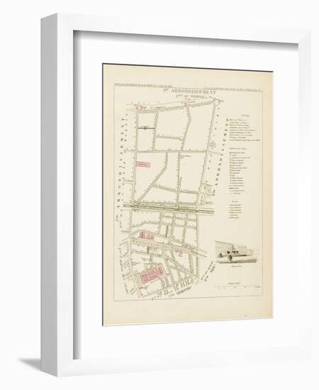 Plan de Paris par arrondissements en 1834 : VIème arrondissement Quartier du Temple-Aristide-Michel Perrot-Framed Giclee Print