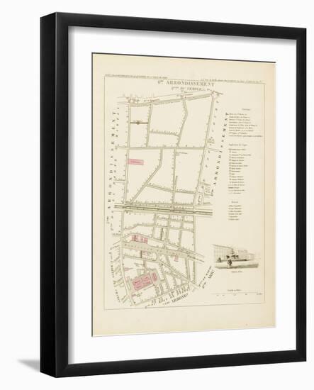 Plan de Paris par arrondissements en 1834 : VIème arrondissement Quartier du Temple-Aristide-Michel Perrot-Framed Giclee Print