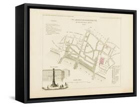 Plan de Paris par arrondissements en 1834 : VII ème arrondissement Quartier des Arcis-Aristide-Michel Perrot-Framed Stretched Canvas