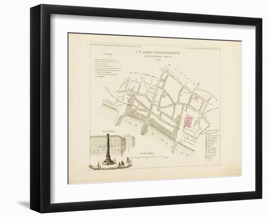 Plan de Paris par arrondissements en 1834 : VII ème arrondissement Quartier des Arcis-Aristide-Michel Perrot-Framed Giclee Print