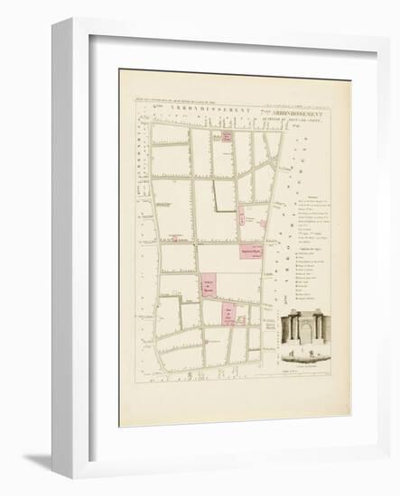 Plan de Paris par arrondissements en 1834 : VIIème arrondissement Quartier du Mont de Piété-Aristide-Michel Perrot-Framed Giclee Print