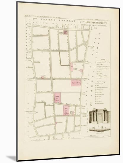 Plan de Paris par arrondissements en 1834 : VIIème arrondissement Quartier du Mont de Piété-Aristide-Michel Perrot-Mounted Giclee Print