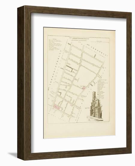 Plan de Paris par arrondissements en 1834 : VIIème arrondissement Quartier Sainte-Avoye-Aristide-Michel Perrot-Framed Giclee Print