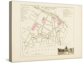 Plan de Paris par arrondissements en 1834 : Xème arrondissement Quartier de la monnaie-Aristide-Michel Perrot-Stretched Canvas