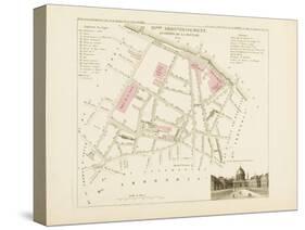 Plan de Paris par arrondissements en 1834 : Xème arrondissement Quartier de la monnaie-Aristide-Michel Perrot-Stretched Canvas