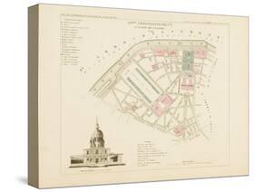 Plan de Paris par arrondissements en 1834 : Xème arrondissement Quartier des Invalides-Aristide-Michel Perrot-Stretched Canvas