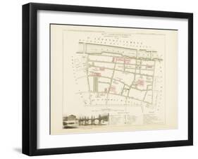 Plan de Paris par arrondissements en 1834 : Xème arrondissement Quartier du Faubourg Saint-Germain-Aristide-Michel Perrot-Framed Giclee Print