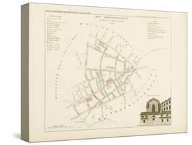 Plan de Paris par arrondissements en 1834 : Xème arrondissement Quartier Saint-Thomas d'Aqui-Aristide-Michel Perrot-Stretched Canvas