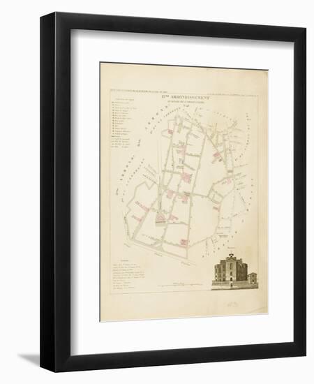 Plan de Paris par arrondissements en 1834 : XIIème arrondissement Quartier de l'Observatoire-Aristide-Michel Perrot-Framed Giclee Print