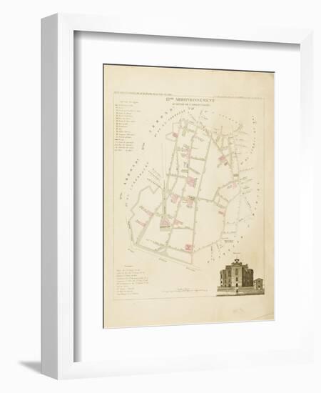 Plan de Paris par arrondissements en 1834 : XIIème arrondissement Quartier de l'Observatoire-Aristide-Michel Perrot-Framed Giclee Print