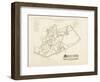 Plan de Paris par arrondissements en 1834 : XIIème arrondissement Quartier Saint-Marcel-Aristide-Michel Perrot-Framed Giclee Print