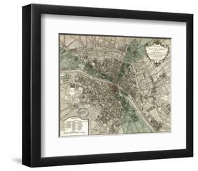 Plan de Paris-Vintage Reproduction-Framed Art Print