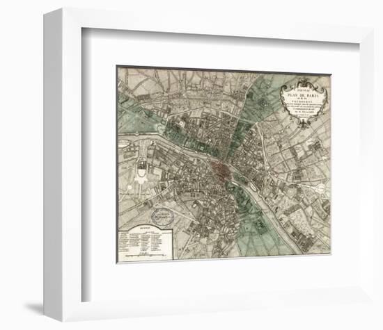 Plan de Paris-Vintage Reproduction-Framed Art Print