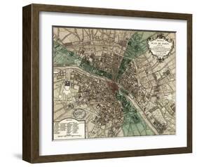 Plan de Paris-Vintage Reproduction-Framed Art Print