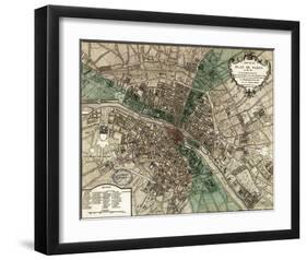 Plan de Paris-Vintage Reproduction-Framed Art Print