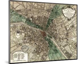 Plan de Paris-Vintage Reproduction-Mounted Art Print