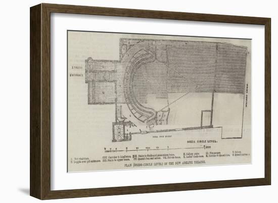 Plan (Dress-Circle Level) of the New Adelphi Theatre-null-Framed Giclee Print