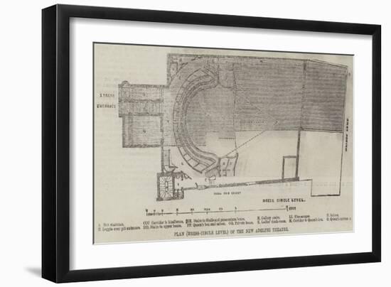 Plan (Dress-Circle Level) of the New Adelphi Theatre-null-Framed Giclee Print