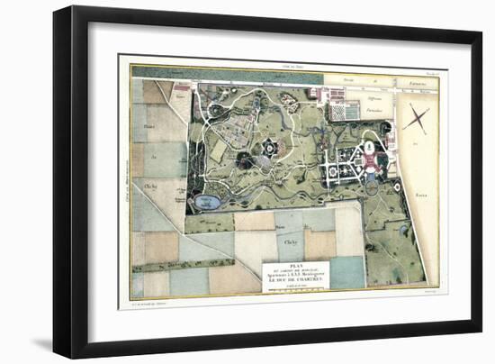 Plan du Jardin de Monceau appartenant à S.A.S Monsieur le Duc de Chartres-Bertaud et Carmontelle-Framed Giclee Print