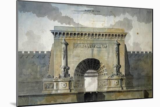 Plan for Gates to City, 1779-Jean Guillaume Moitte-Mounted Giclee Print