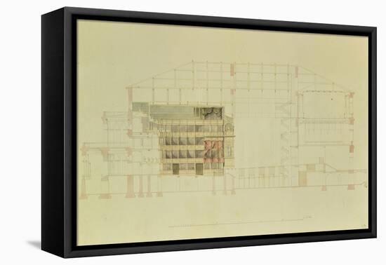 Plan for the Dresden Royal Theatre, C.1838-Gottfried Semper-Framed Stretched Canvas