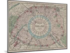 Plan général du chemin de fer de ceinture de Paris-Victor Descombes-Mounted Giclee Print