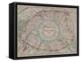 Plan général du chemin de fer de ceinture de Paris-Victor Descombes-Framed Stretched Canvas