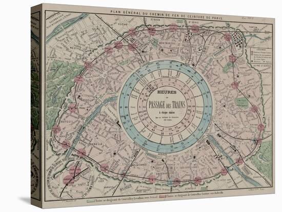 Plan général du chemin de fer de ceinture de Paris-Victor Descombes-Stretched Canvas