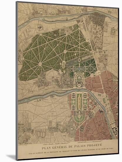 Plan général du palais projeté sur le rampant de la montagne de Chaillot-null-Mounted Giclee Print