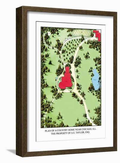 Plan of a Country Home near Chicago, Illinois-J. Weidermann-Framed Art Print