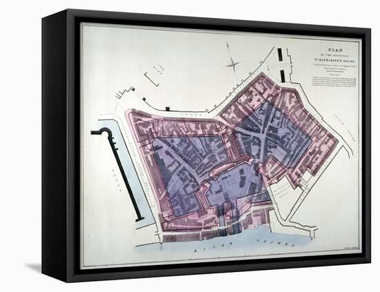 Plan of a Proposal to Construct a Dock on the Site of St Katharine's Hospital, London, C1825-Charles Joseph Hullmandel-Framed Stretched Canvas