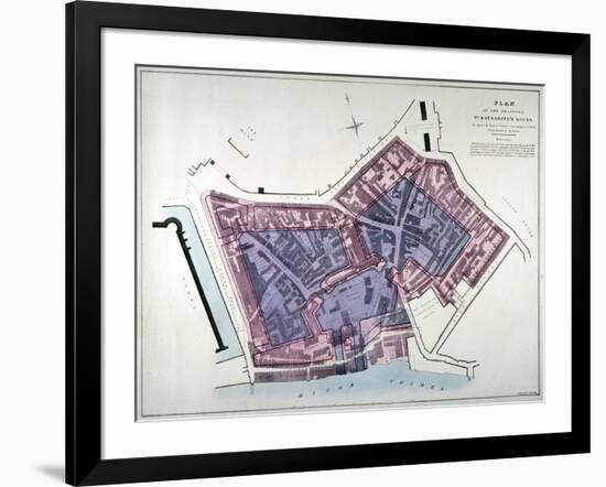 Plan of a Proposal to Construct a Dock on the Site of St Katharine's Hospital, London, C1825-Charles Joseph Hullmandel-Framed Giclee Print